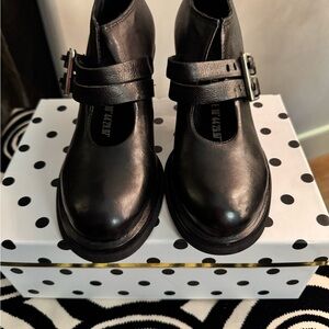 A.S.98 Black Leather Heels